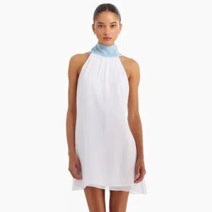 Amanda Uprichard Manoella Dress - White / Pacific / M